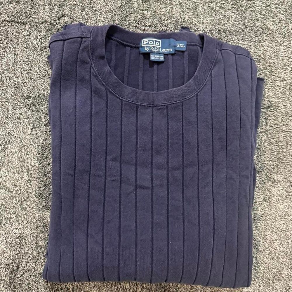 Vintage 90s Polo Ralph Lauren Ribbed Sweater US-67 Made in Hong Kong size XXL